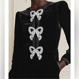 SALONI velvet bow jumpsuit - Holiday ready!